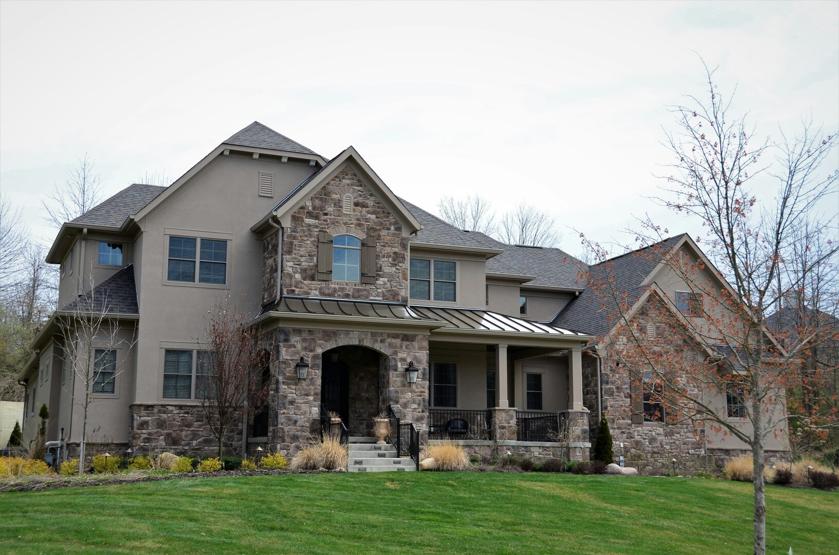 Custom stone veneer estate home Virginia